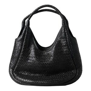 Donald J. Pliner Black Woven Hobo Bag